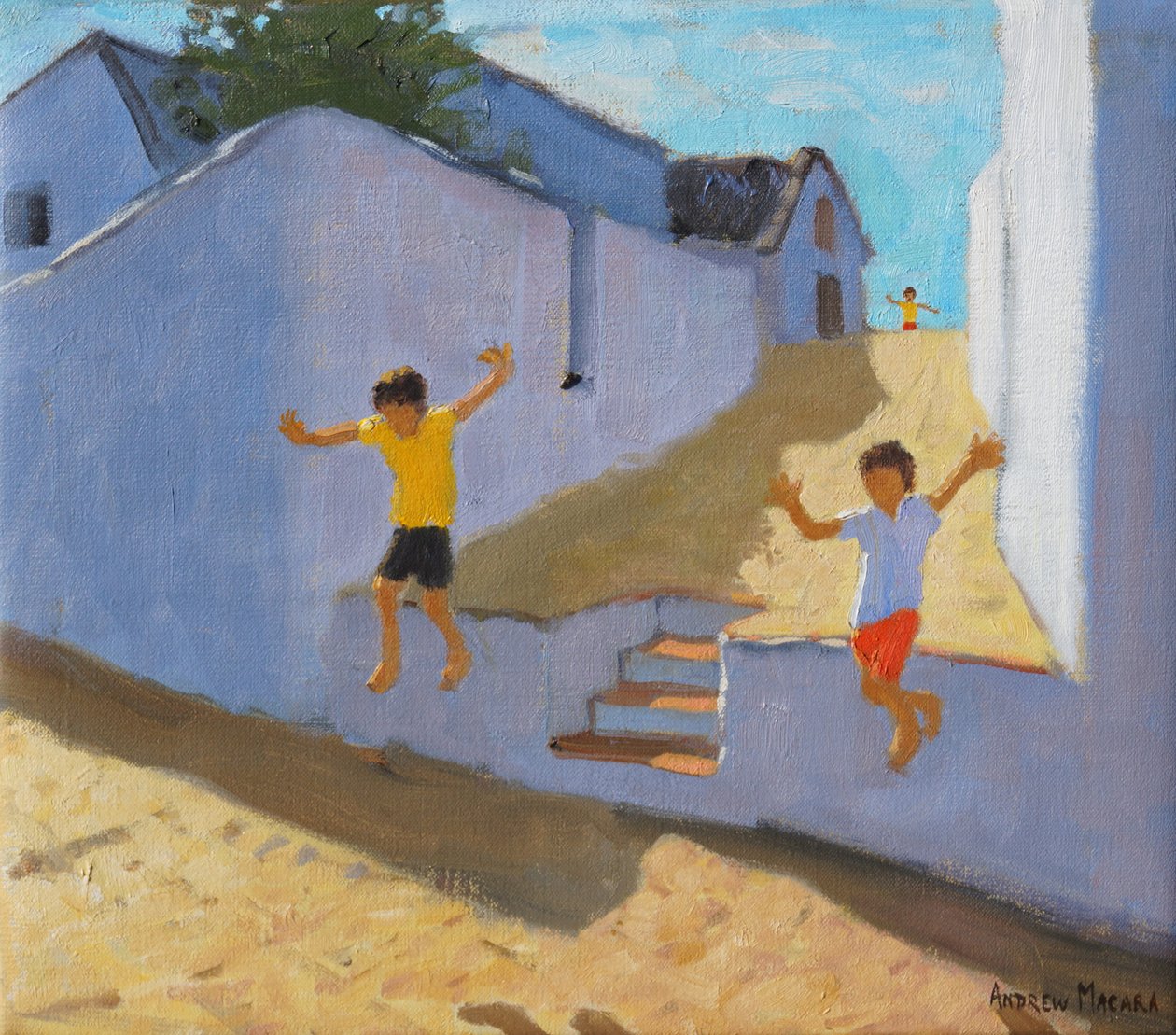 Hoppe fra en vegg, Mykonos, 2015 , av Andrew Macara