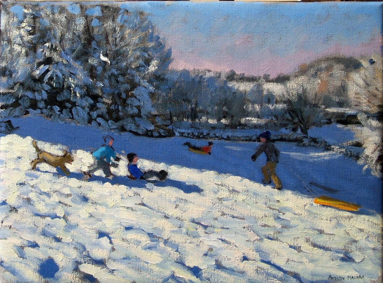 Sledekjøring nær Youlgreave, Derbyshire av Andrew Macara