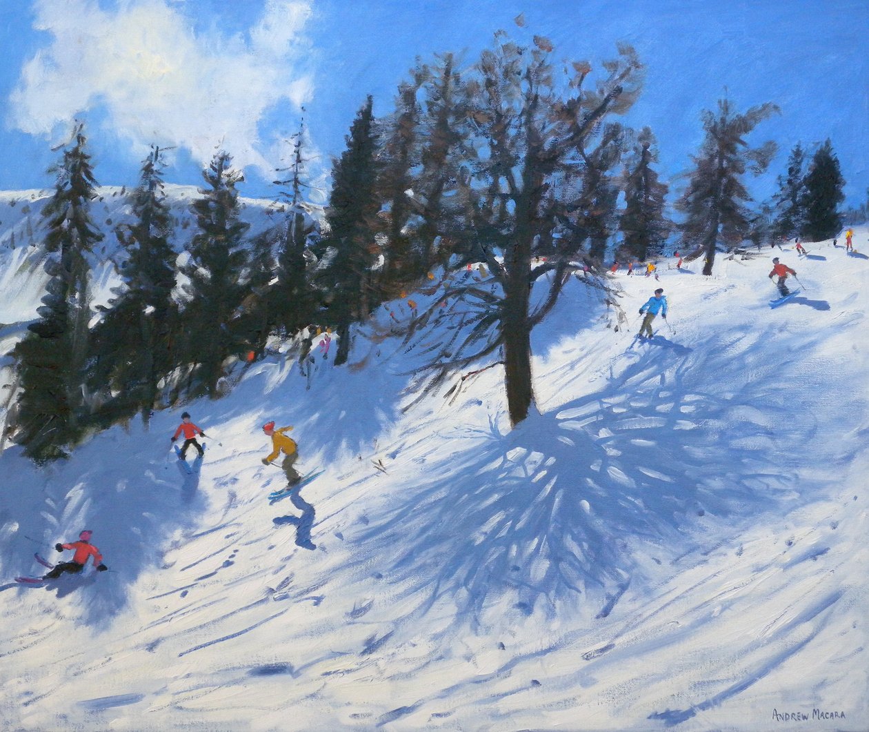 Vårskiløpere, Verbier, 2010 av Andrew Macara