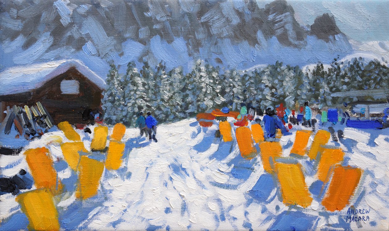 Kafé og fluktstoler, Selva Gardena, Italia 2016 av Andrew Macara