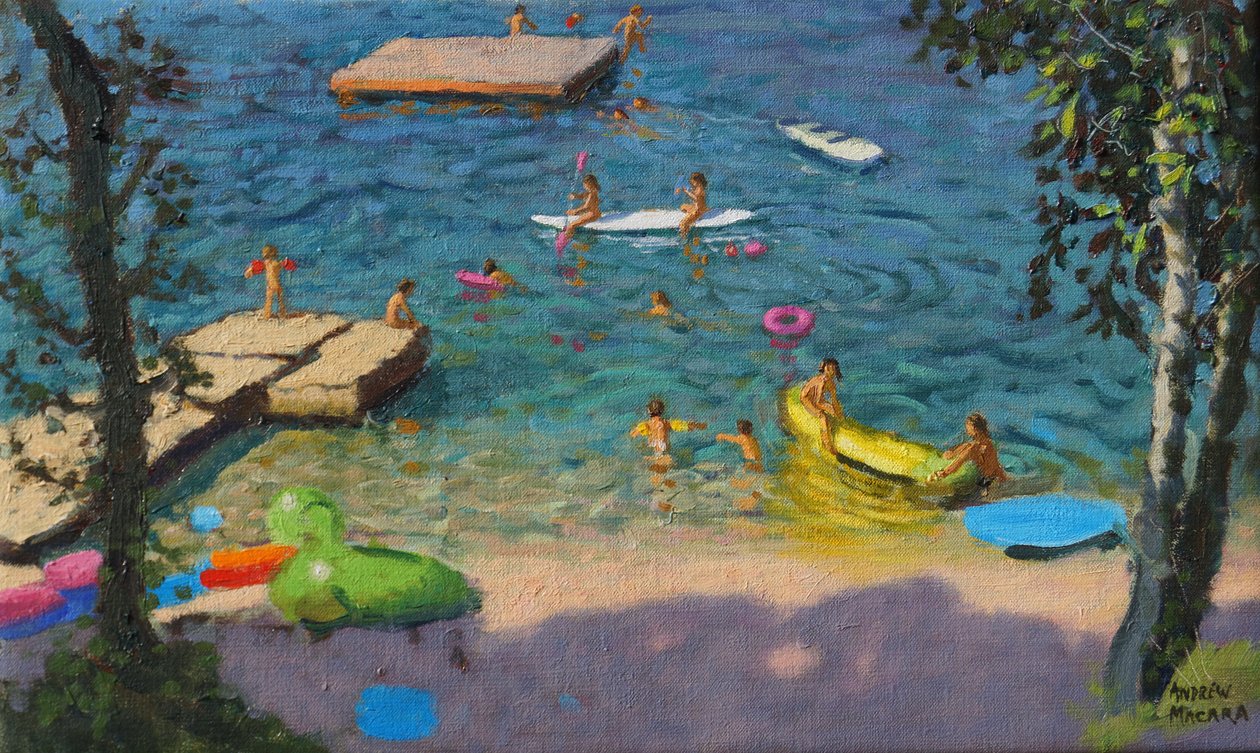 Kanoer, Kroatia, (olje på lerret) av Andrew Macara