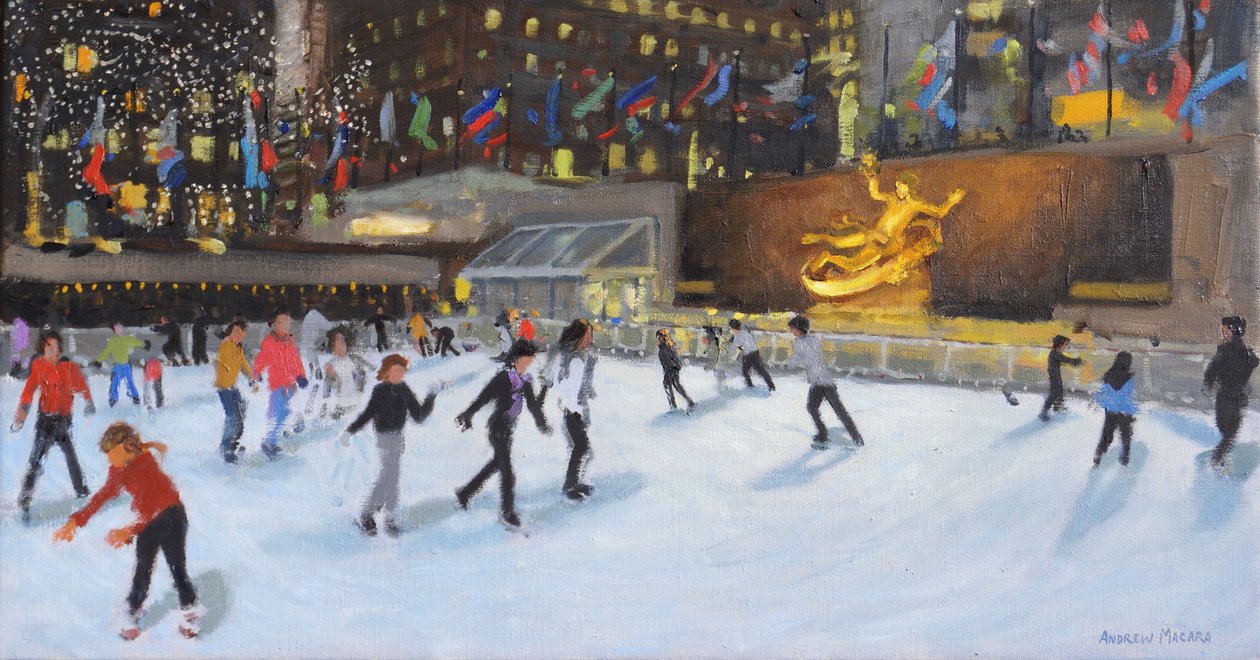 Kveld, Rockefeller Ice Rink, New York, av Andrew Macara