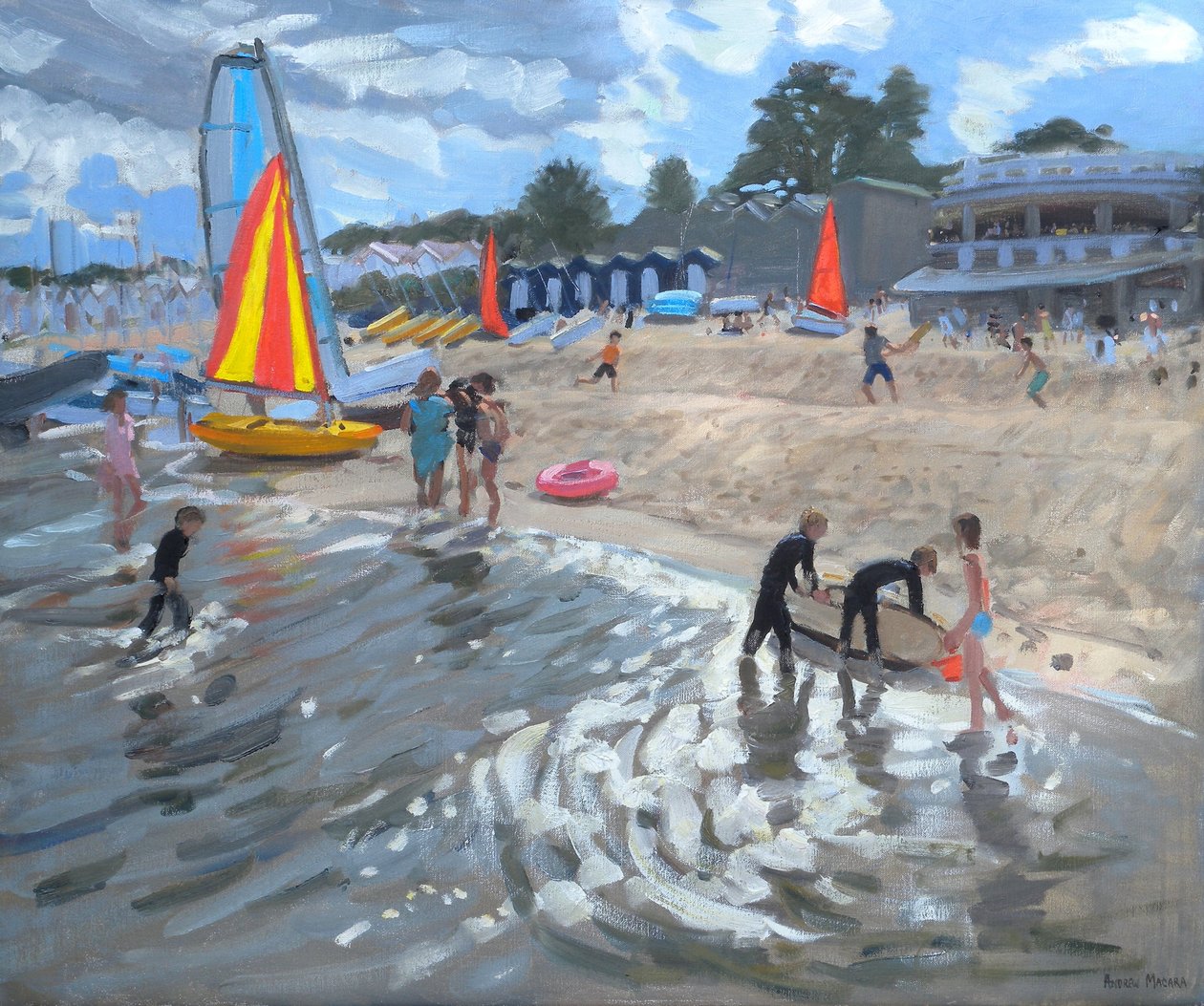 Sailboats, 2009 (olje på lerret) av Andrew Macara