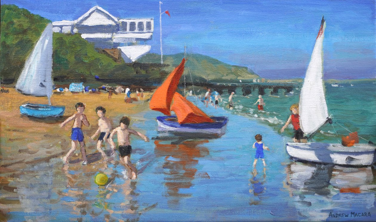 Sommer i Abersoch, 2015 (olje på lerret) av Andrew Macara