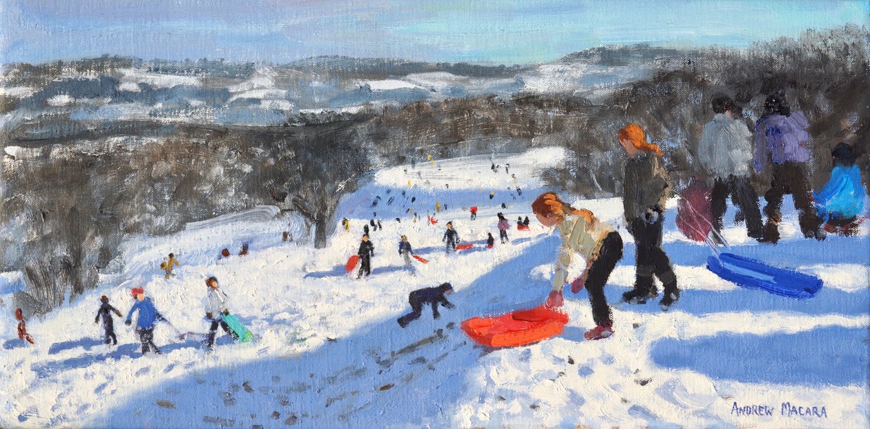 Den røde sleden, Allestree Park, Derby, 2016, av Andrew Macara