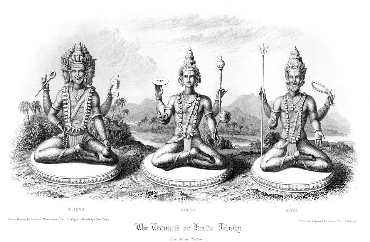 Trimurti eller hinduisk treenighet. av Andrew Thomas
