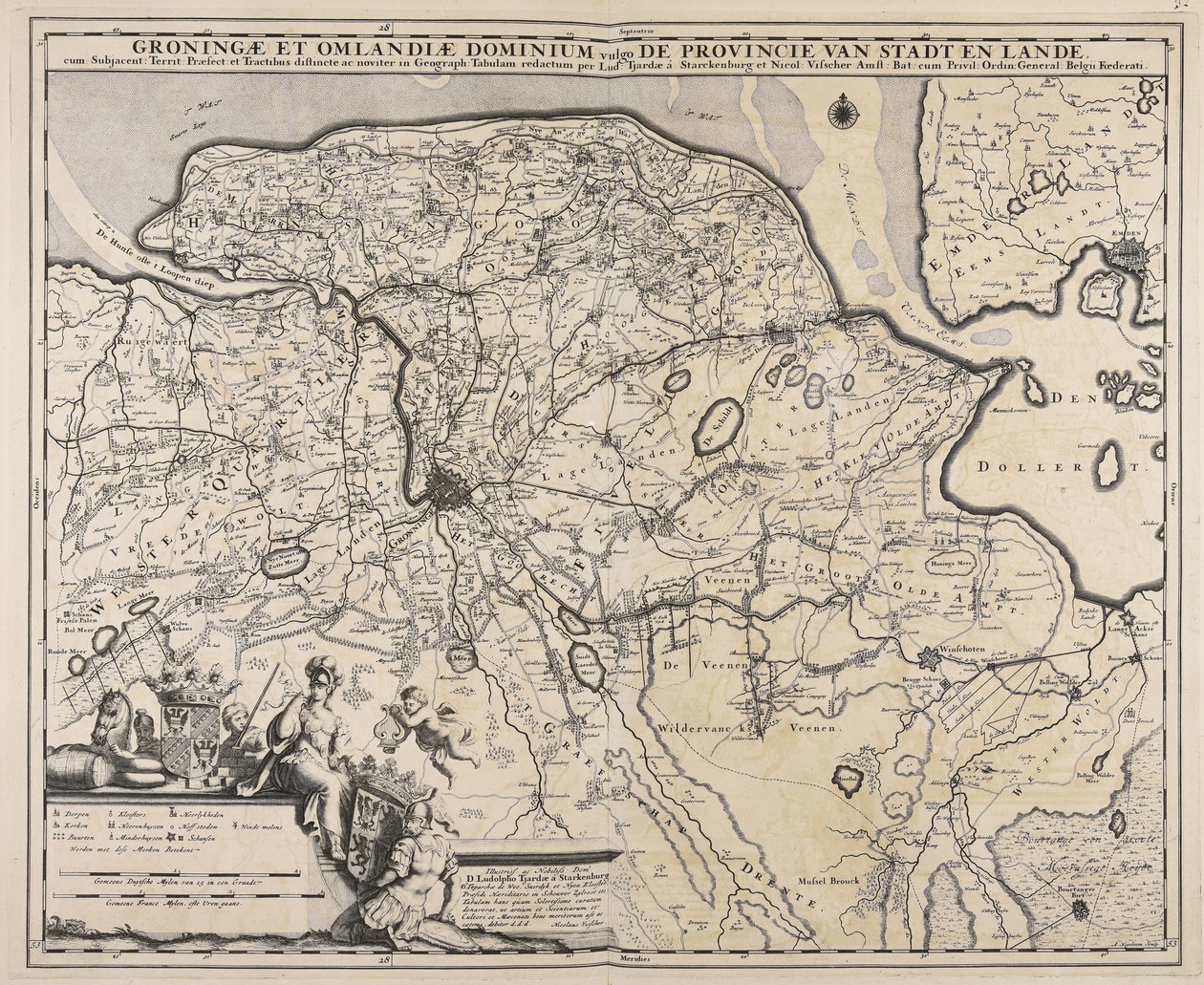 Groningae et Omlandiae dominium vulgo de Provincie van Stadt en Lande av Andries Hogeboom