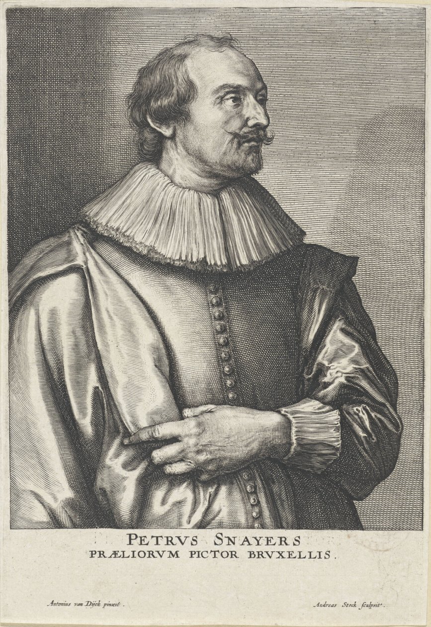 Portrett av Pieter Snayers av Andries Jacobsz Stock