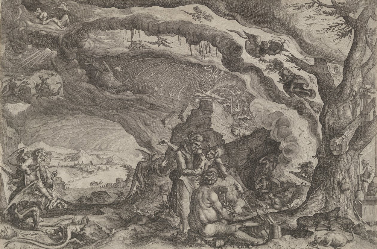 Hekser forbereder seg til sabbaten, ca. 1610. av Andries Stock