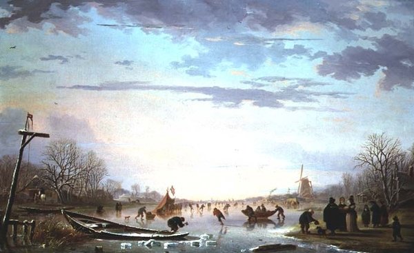Nederlandsk kanalscene av Andries Vermeulen