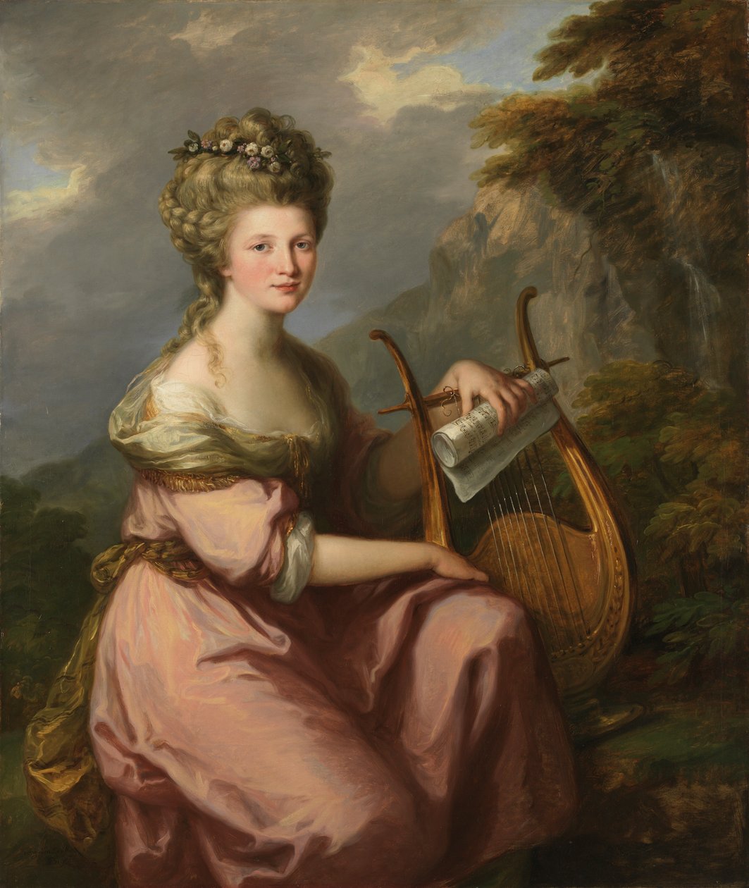 English: Portrait of Sarah Harrop Mrs. Bates as a Musen av Angelica Kauffmann