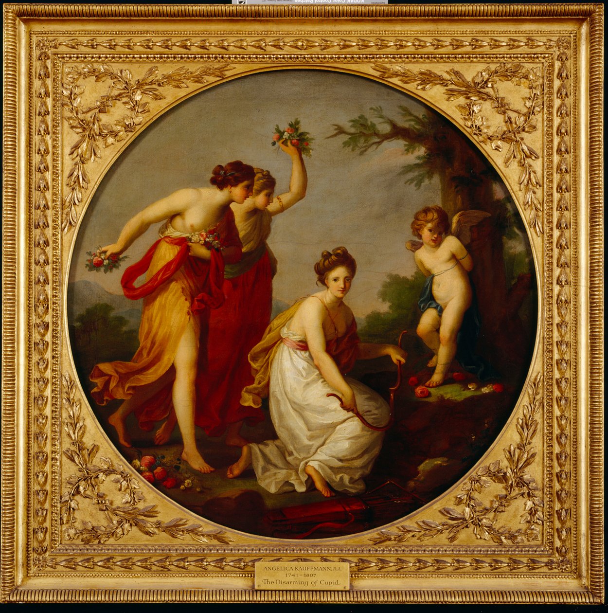 The Disarming of Cupid (olje på lerret) av Angelica Kauffman