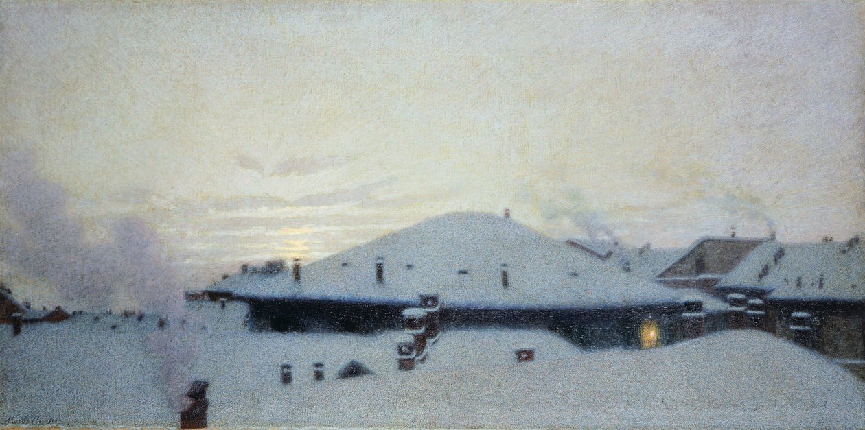 Tak i snøen av Angelo Morbelli