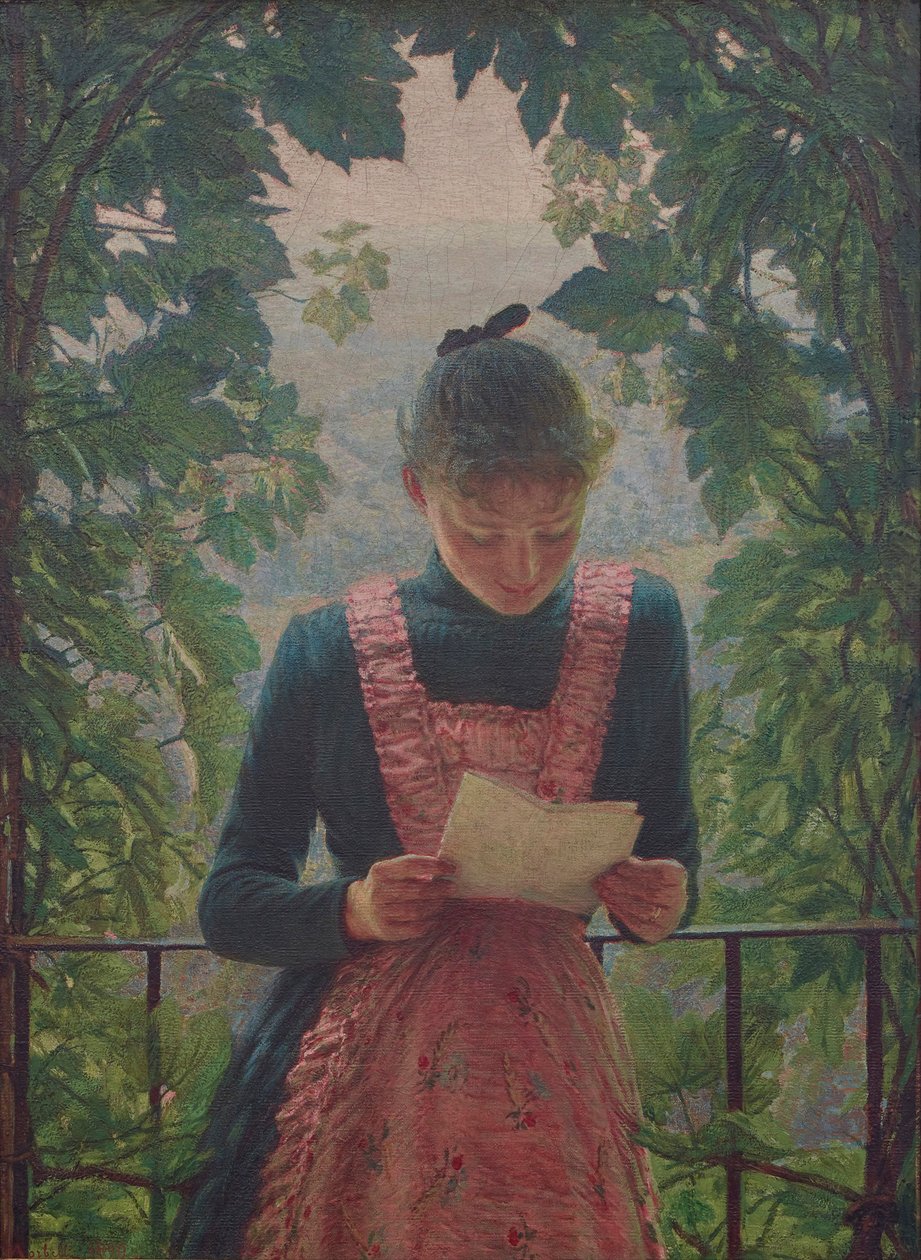 Det første brevet, 1890. av Angelo Morbelli