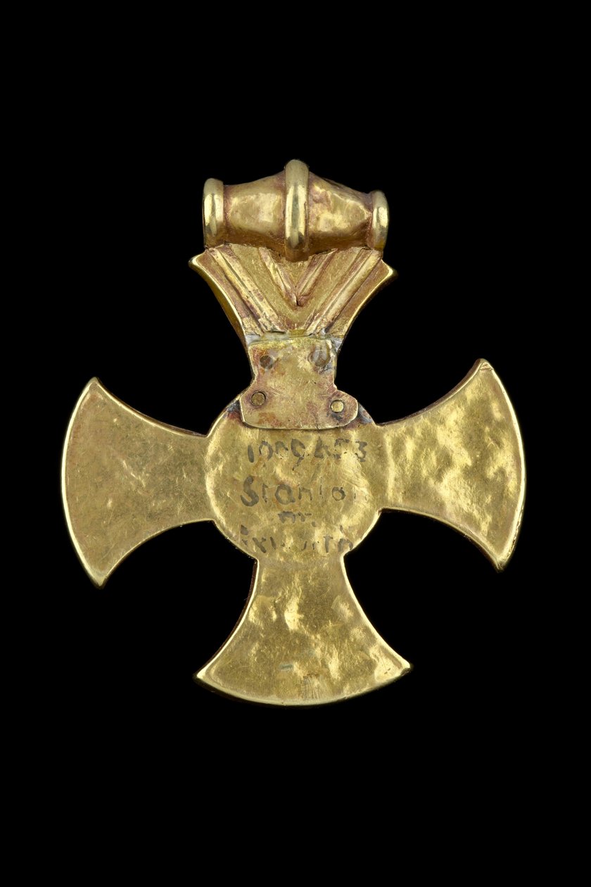 Baksiden av Ixworth Cross (granat og gull) av Anglo Saxon