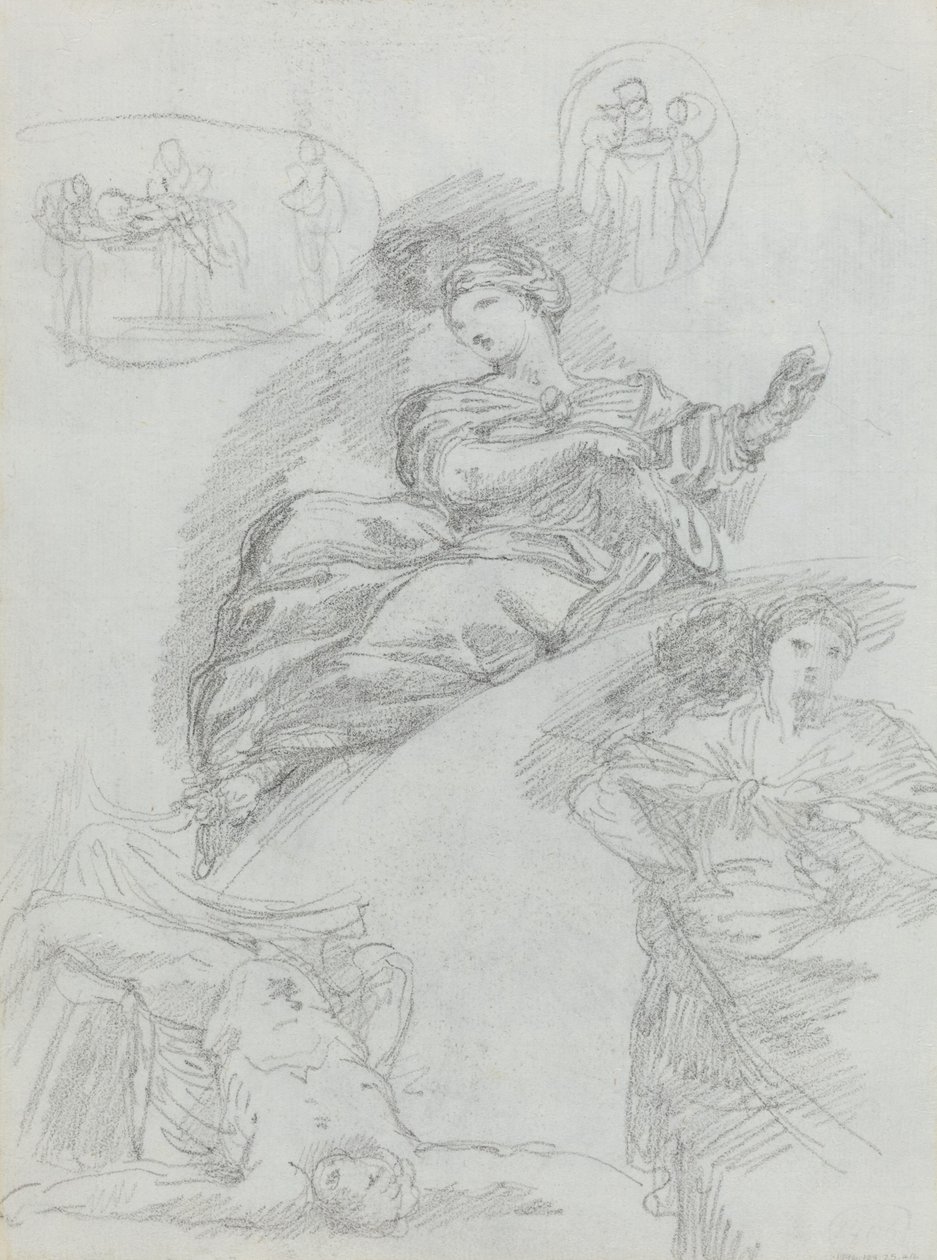 Studier av figurer [verso] av Anicet Charles Gabriel Lemonnier