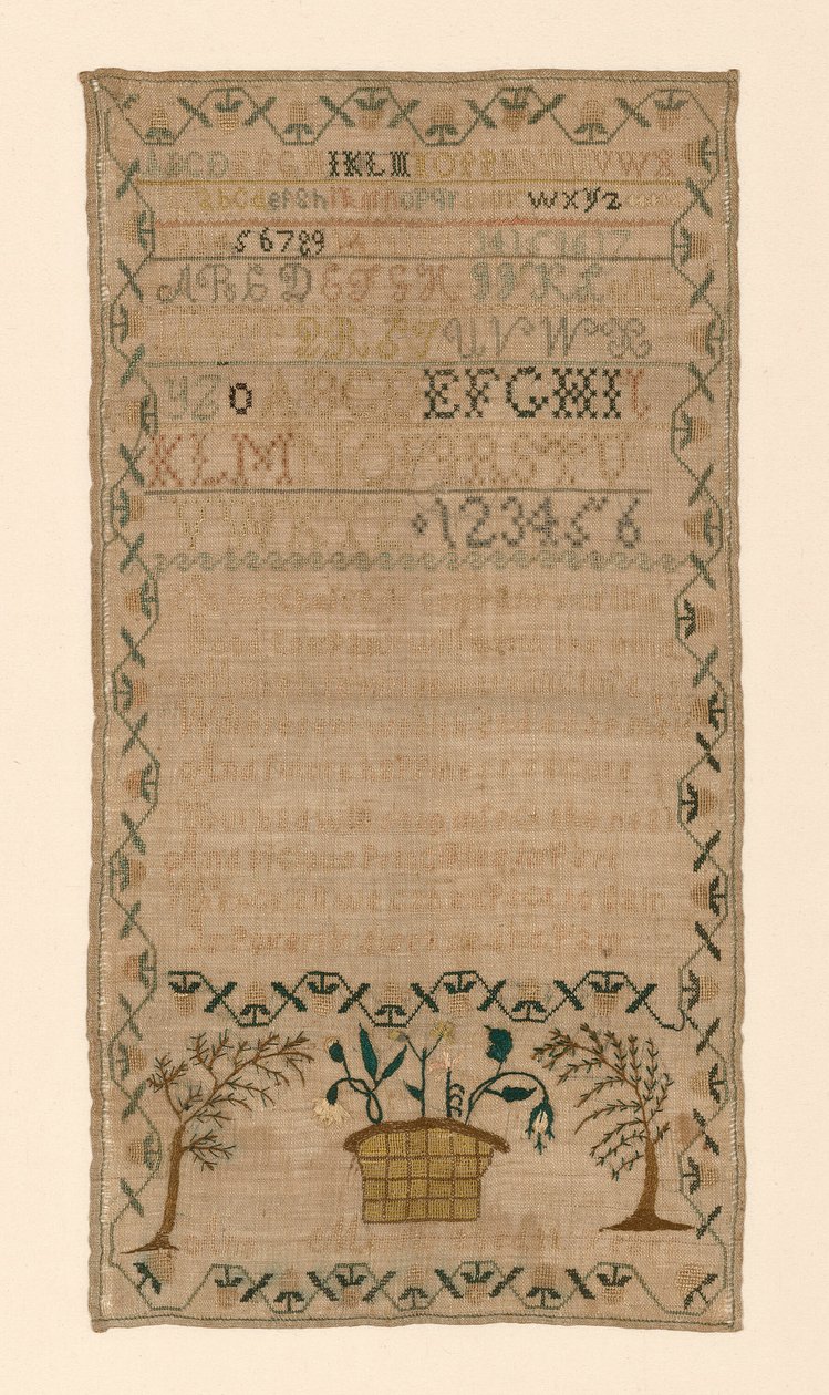 Sampler, USA, 1800-tallet. av Ann Morris