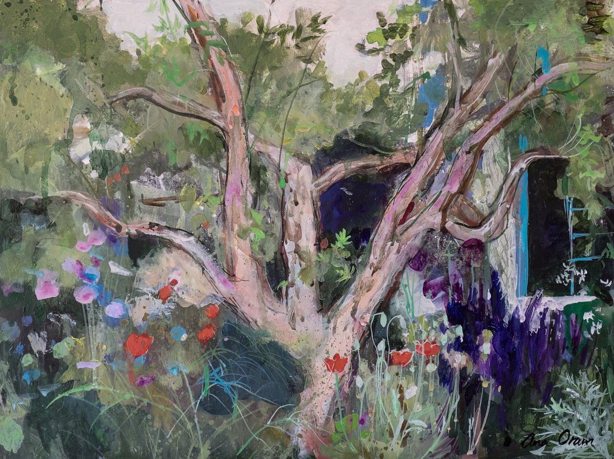 Mediterranean Garden, 2019 (akryl) av Ann Oram