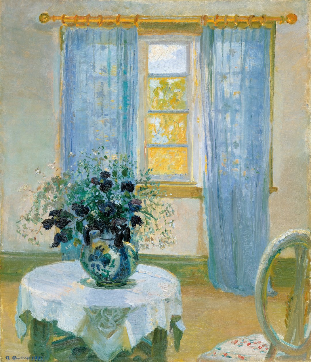 Interiør med clematis av Anna Ancher