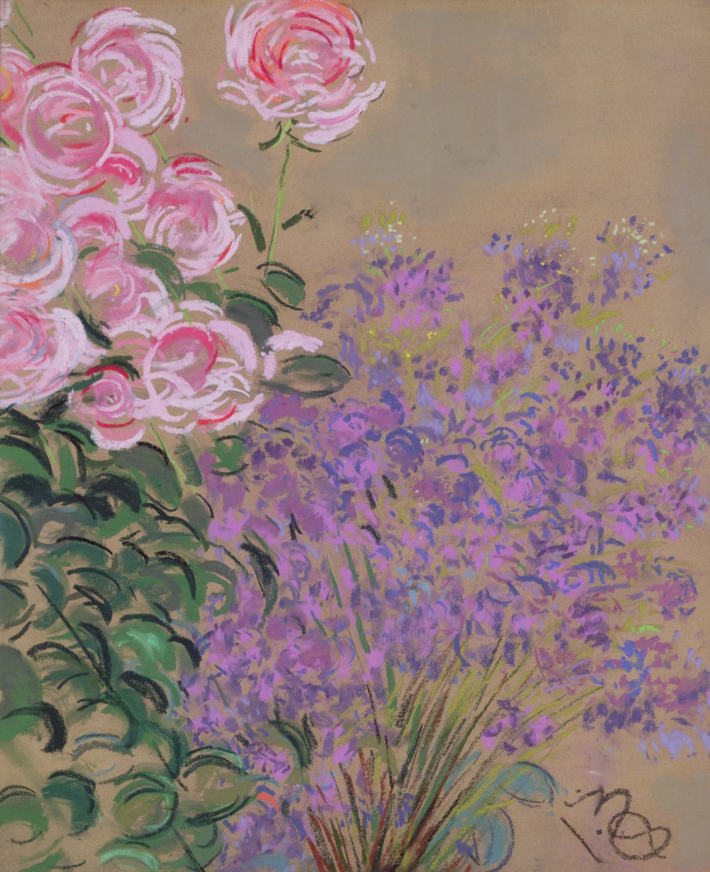 Blomster (pastell på papir) av Anna de Noailles