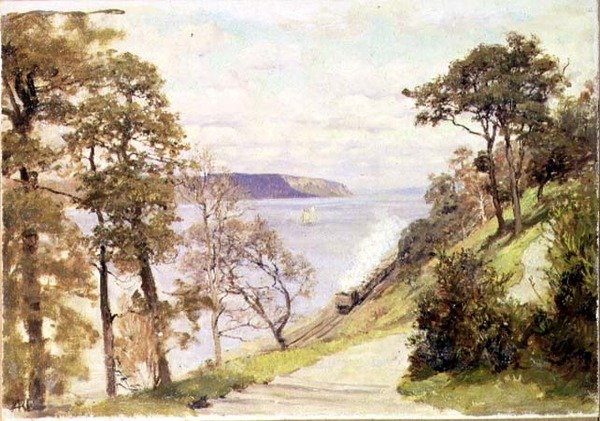 The Hudson, ca. 1906-09 (olje på lerret) av Anna Richards Brewster