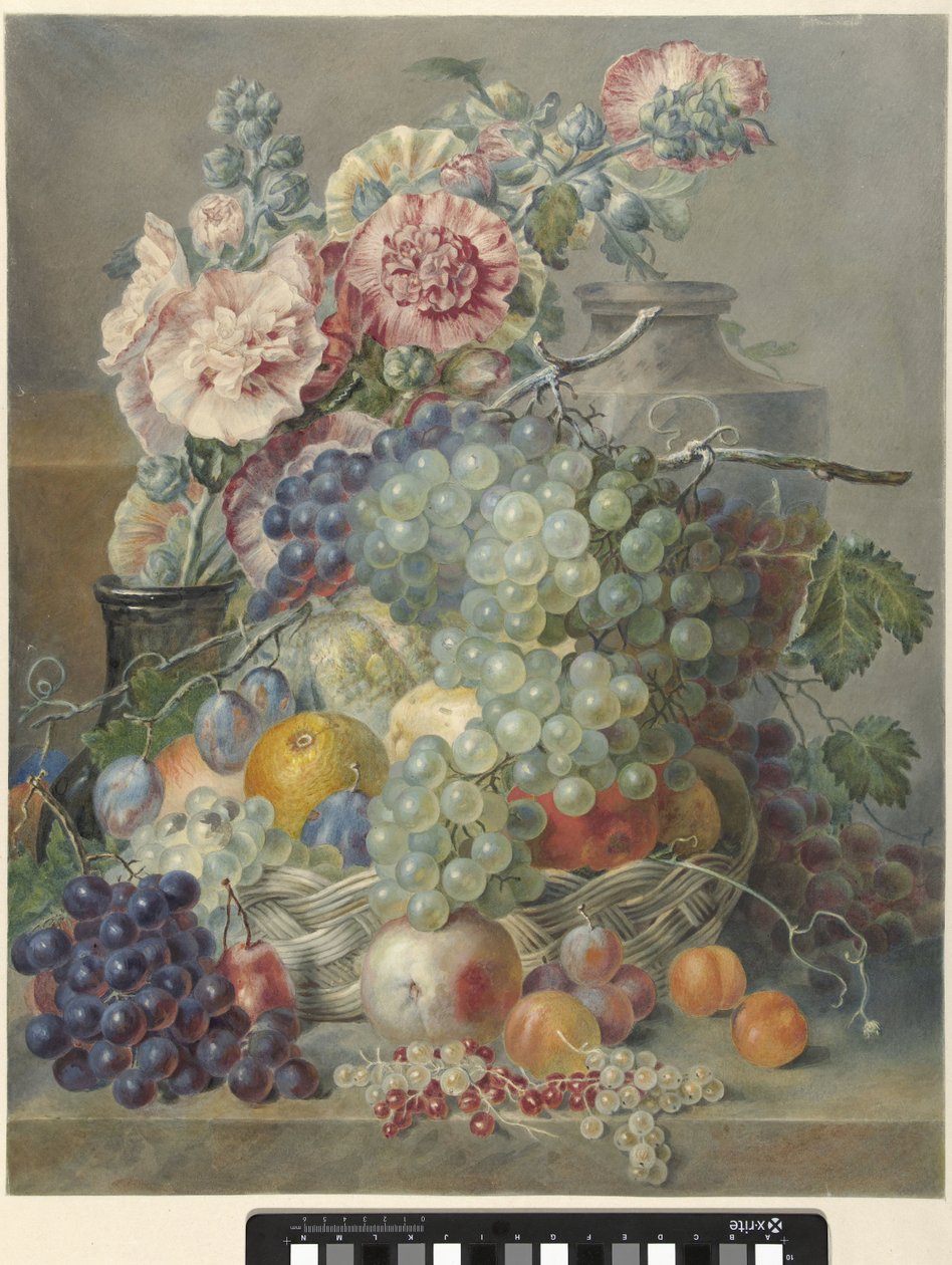 Stilleben med frukt og blomster av Annette Reijerman