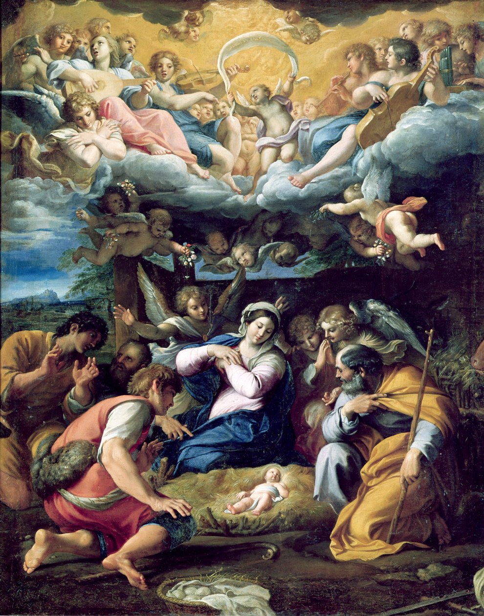 Fødselen, ca. 1596-98 av Annibale Carracci