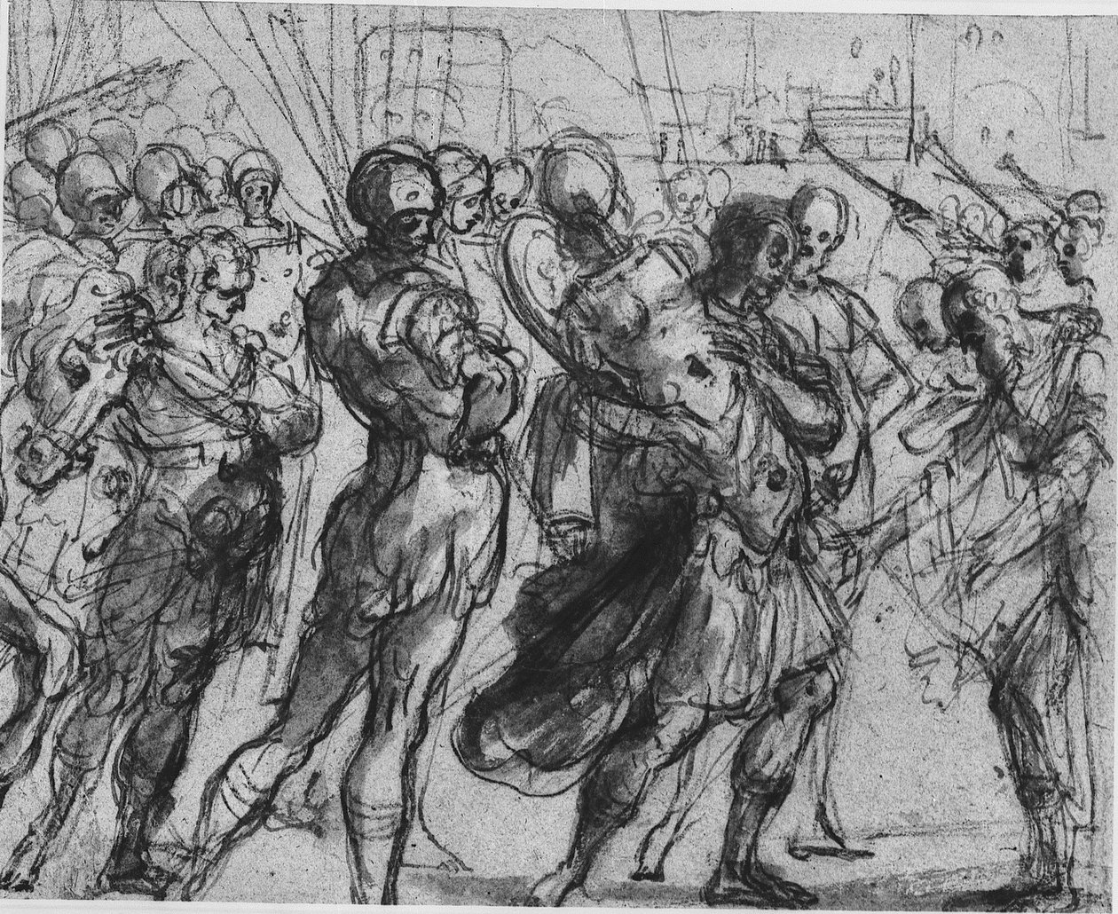 Romulus triumf over Acron av Annibale Carracci