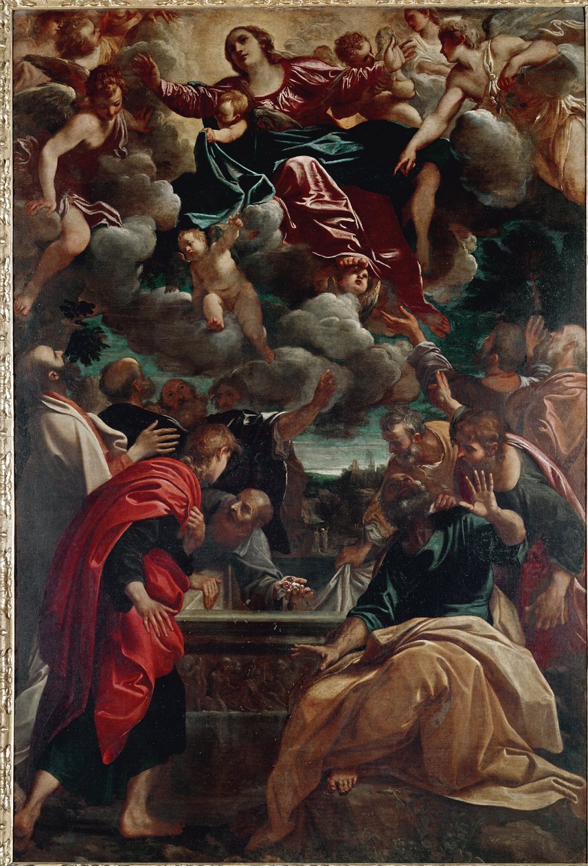 Jomfruens antagelse (olje på lerret av Annibale Carracci