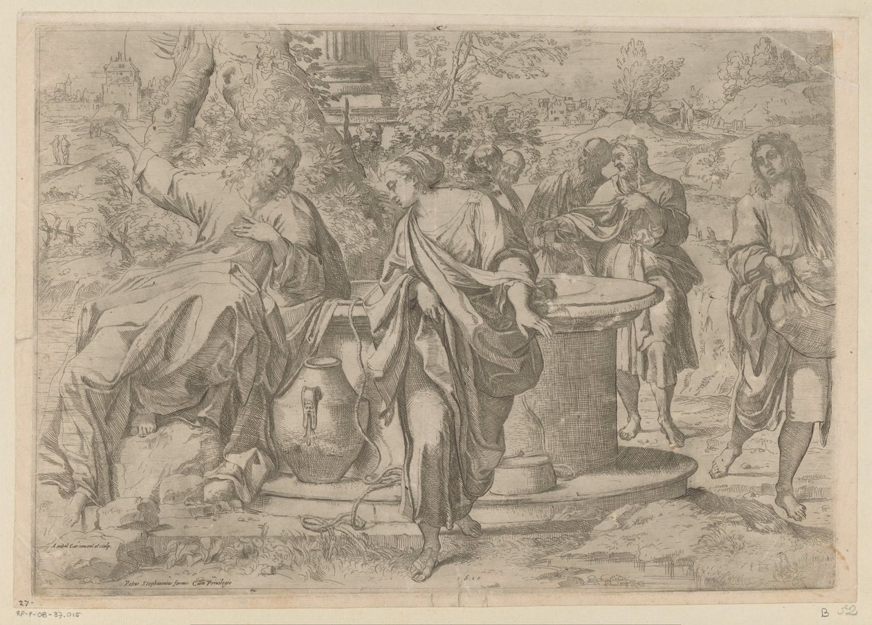 Kristus og den samaritanske kvinnen av Annibale Carracci