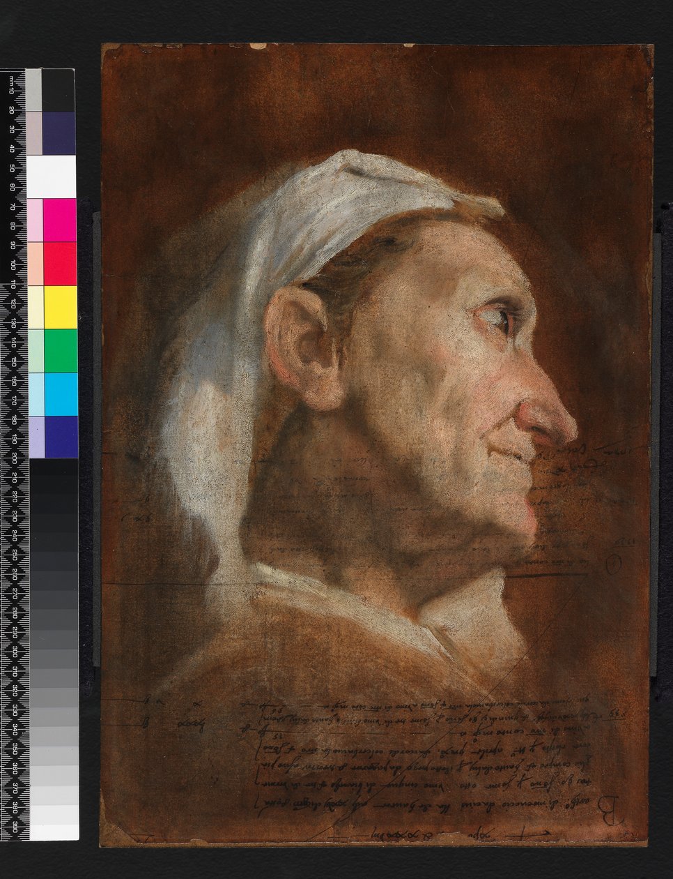 Hodet til en gammel kvinne, ca. 1590 av Annibale Carracci