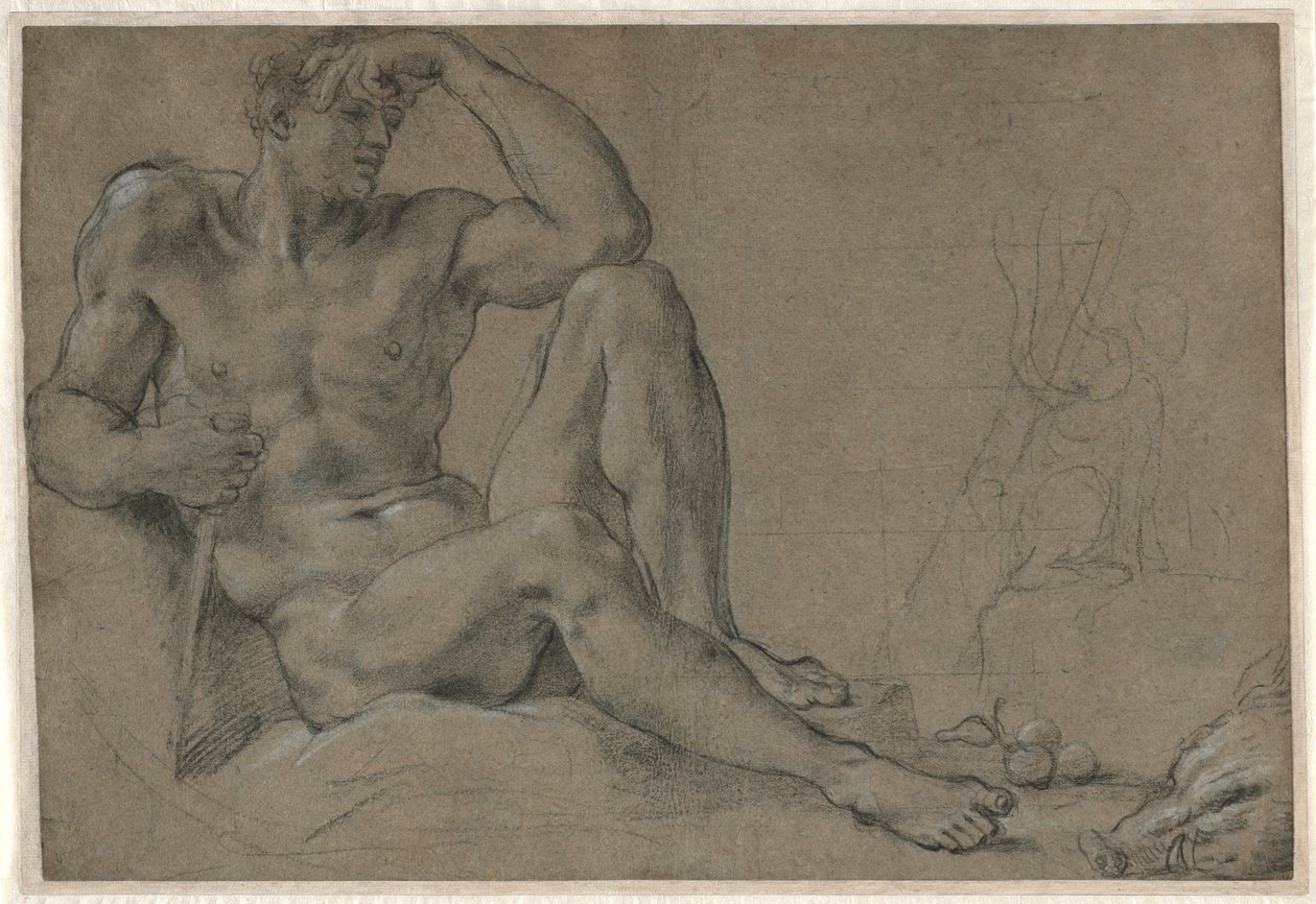 Hercules hviler (recto) av Annibale Carracci