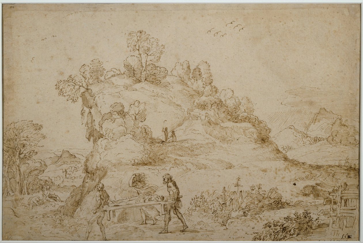 Landskap og figurer av Annibale Carracci