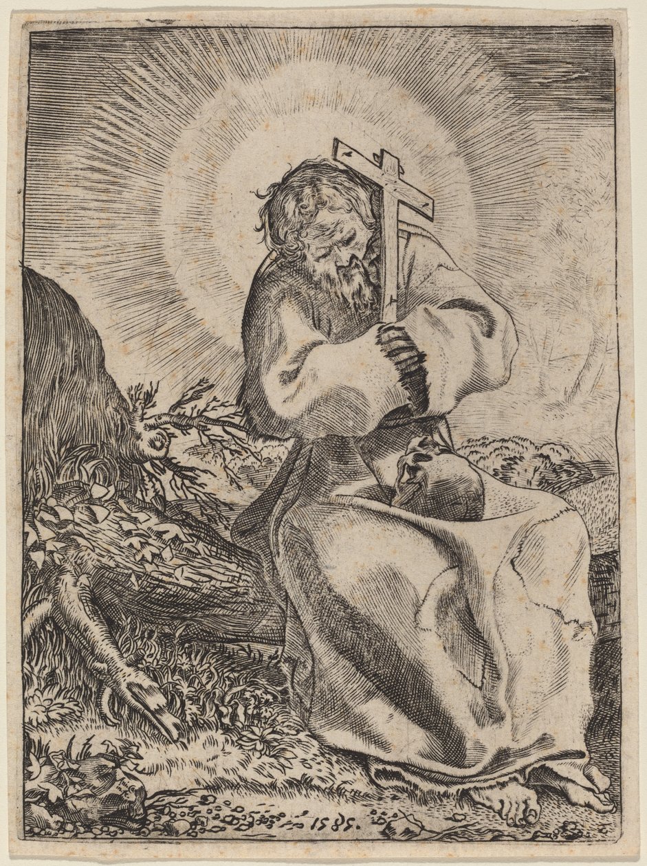 Den hellige Frans av Assisi av Annibale Carracci