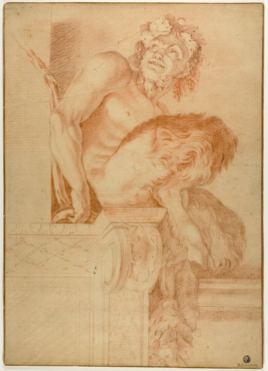 Sittende Satyr av Annibale Carracci
