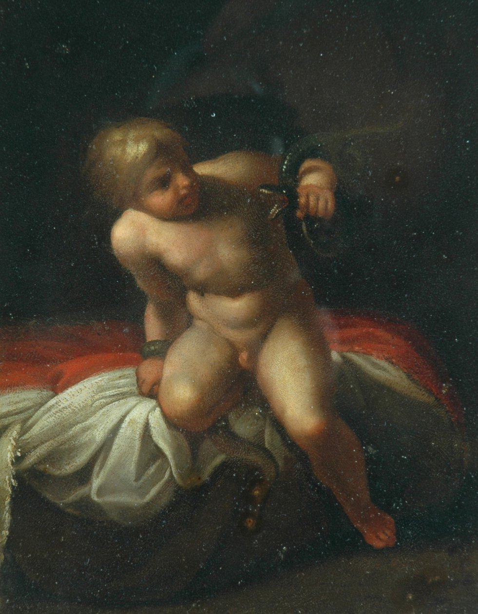 The Infant Hercules (olje på kobber) av Annibale Carracci