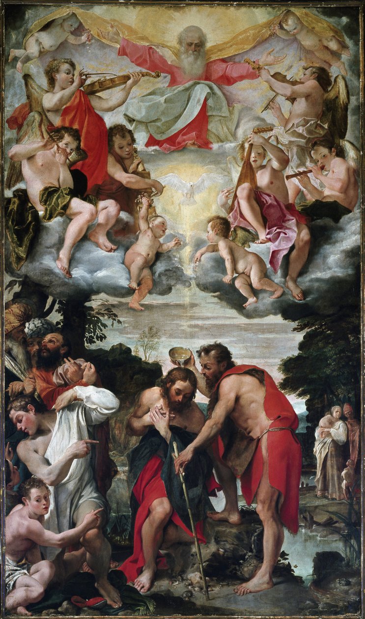 Kristi dåp (olje på lerret av Annibale Carracci