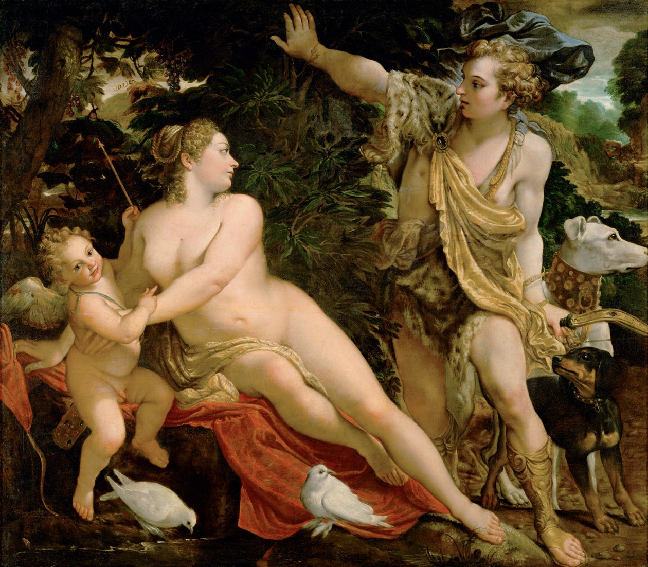 Venus og Adonis. av Annibale Carracci