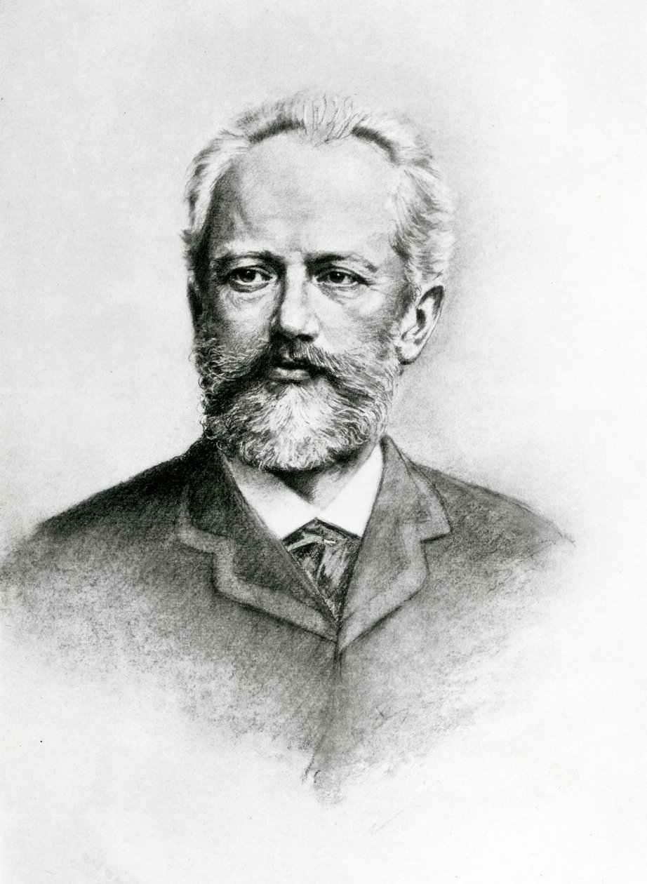 Piotr Ilyich Tchaikovsky (1840–93) (litografi) av Unbekannt Unbekannt