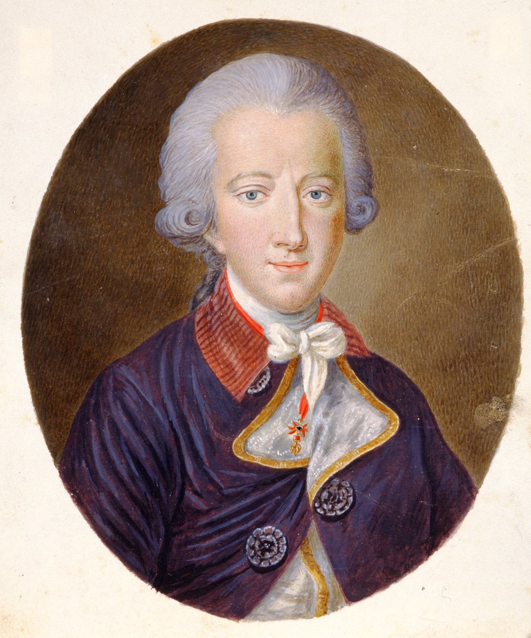 Portrett av Josef II av Tyskland (1741–90), hellig romersk keiser, ca. 1780 (akvarell) av Unbekannt Unbekannt