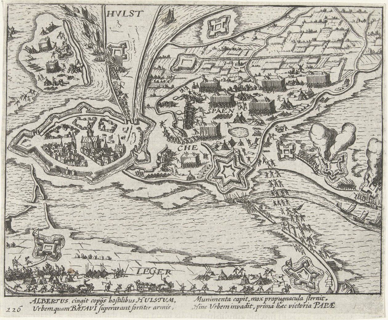 Beleiring av Hulst av erkehertug Albrecht, 1596 av Anonymous