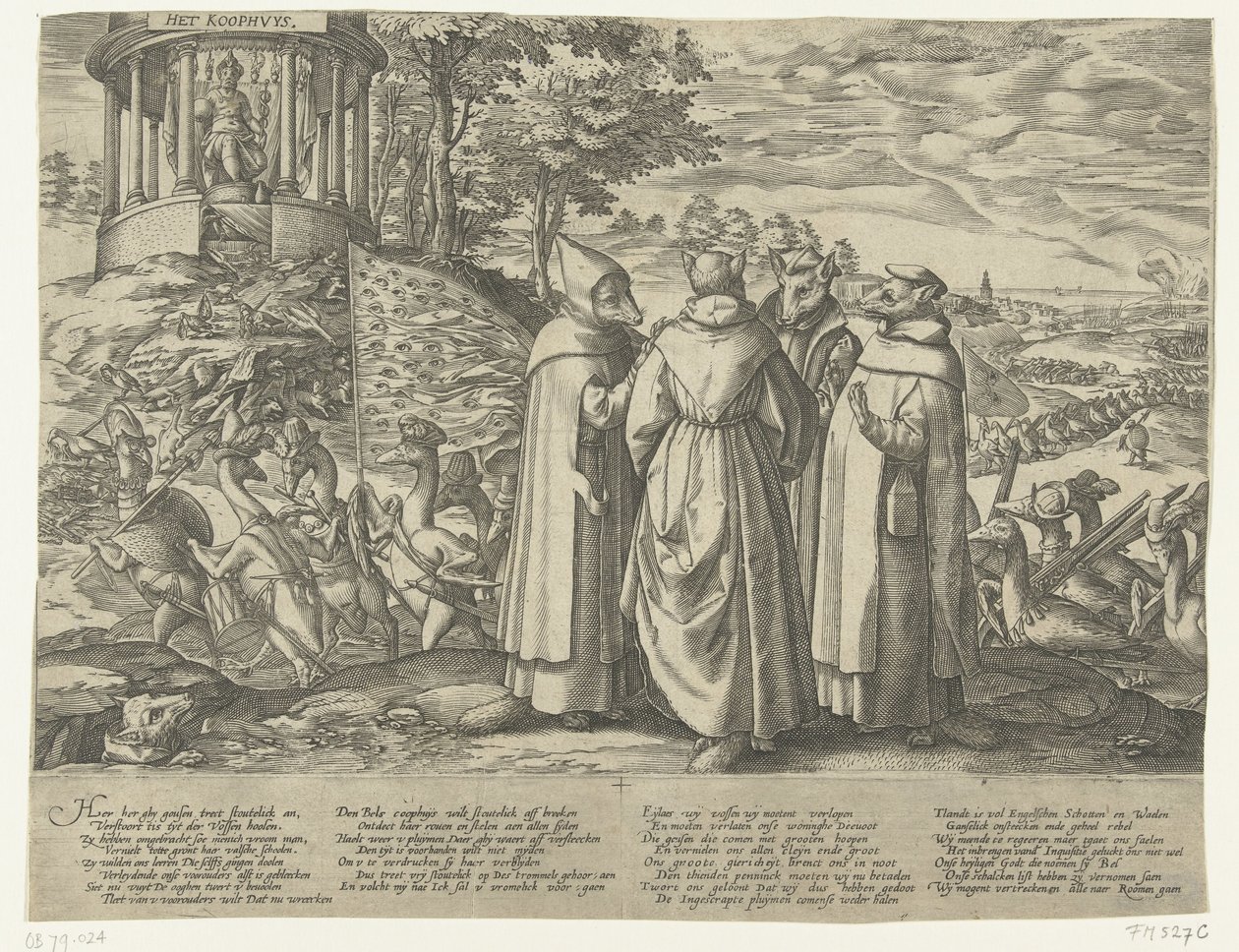 Gjessene jager revene, ca. 1572 av Anonymous