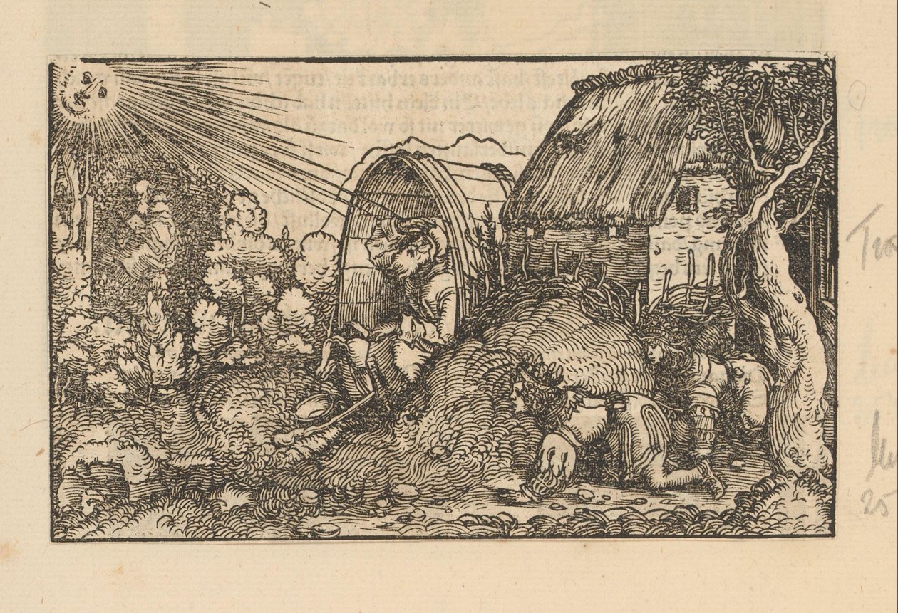 Diogenes i tønnen og to kronede unge menn av Anonymous