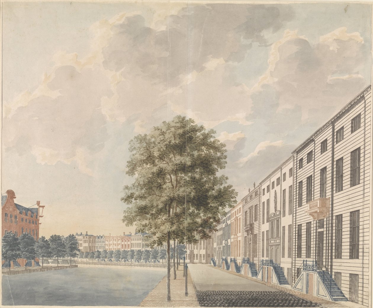 Utsikt over Herengracht ved Spiegelstraat av Anonymous