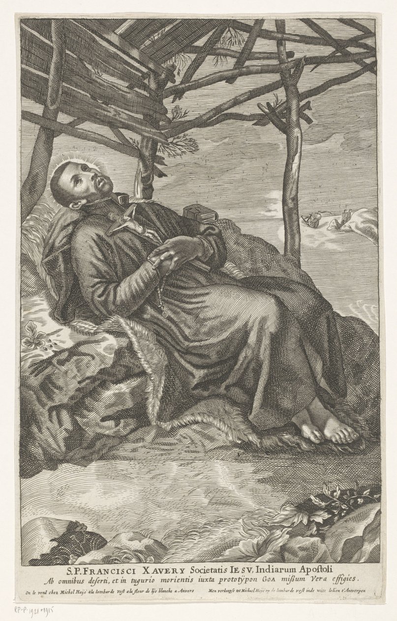 Saint Francis Xavier på dødsleiet av Anonymous