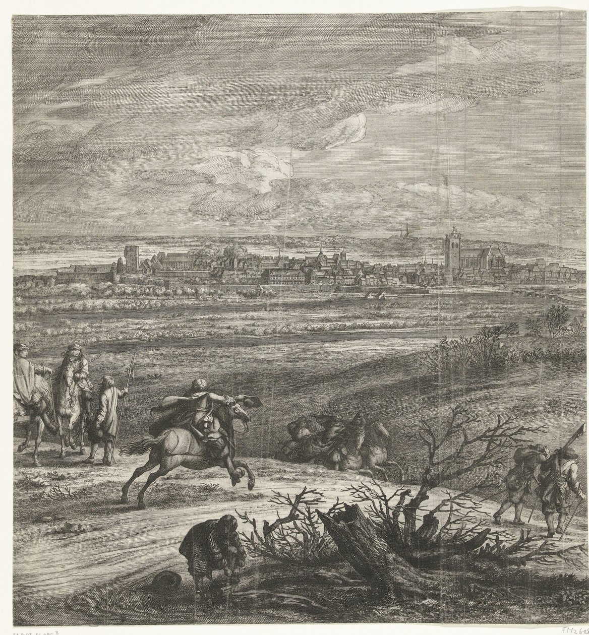 Den franske hæren før Yperen (midtside), 1678 av Anonymous