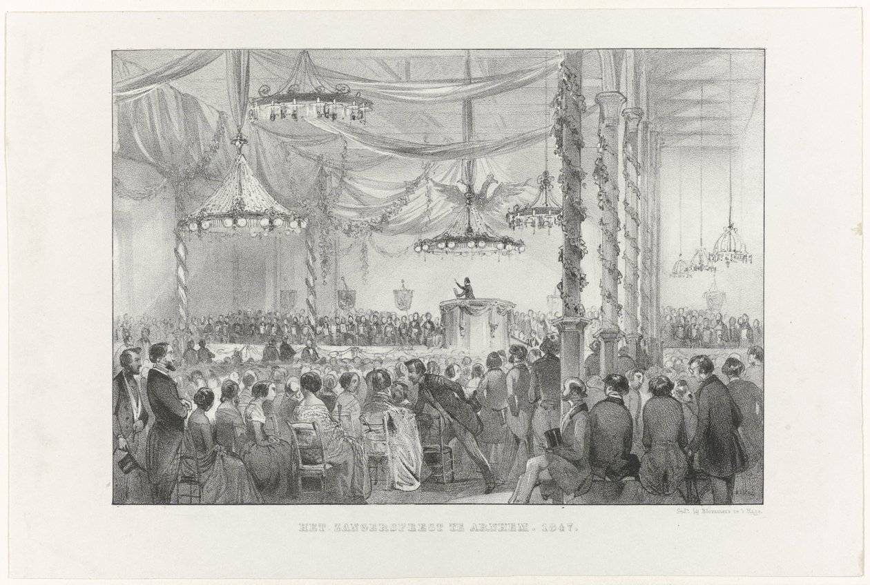 Zangersfeest i Arnhem, 1847 (tittel på objekt) av Anonymous