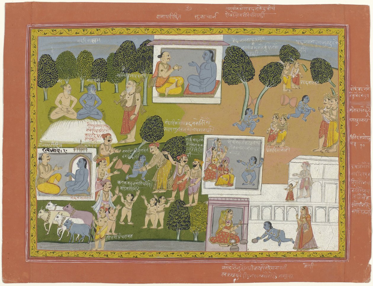 Krishna rykker opp Arjuna-trærne av Anonymous