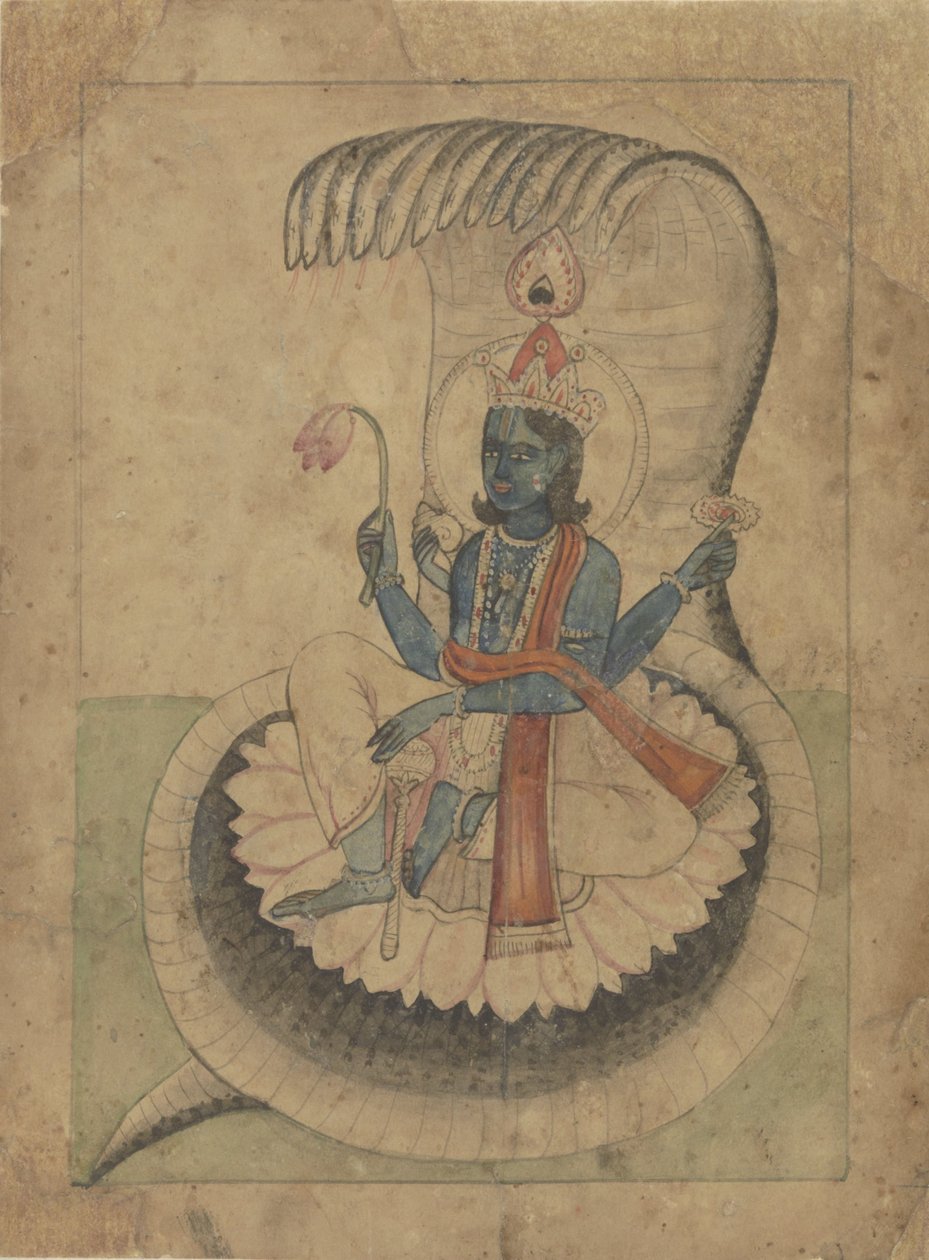 Krishna på sin trone av Anonymous