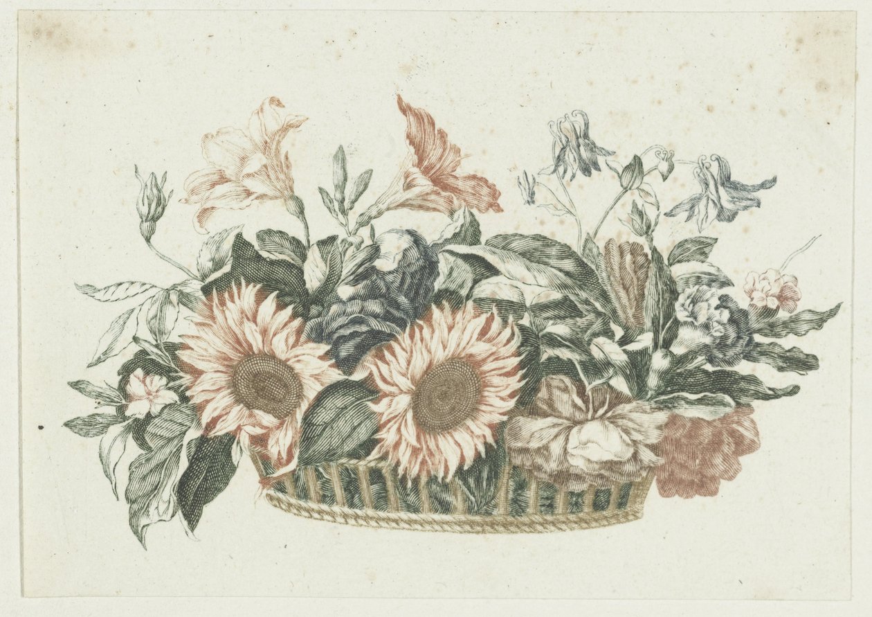 Kurv med blomster av Anonymous